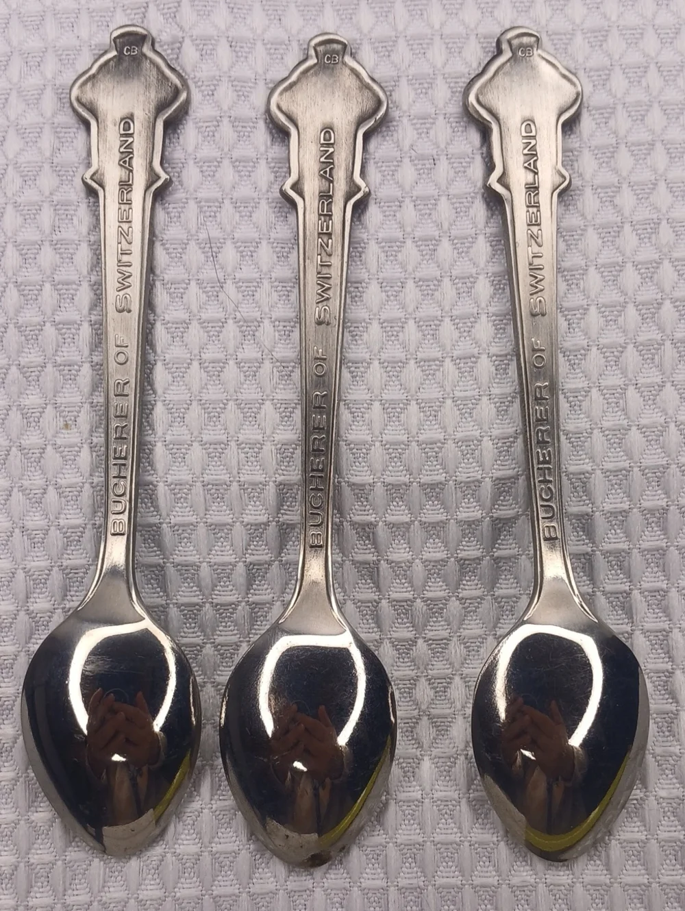 Vintage Rolex Bucherer Switzerland Lugano Souvenir Spoons - Set of 3